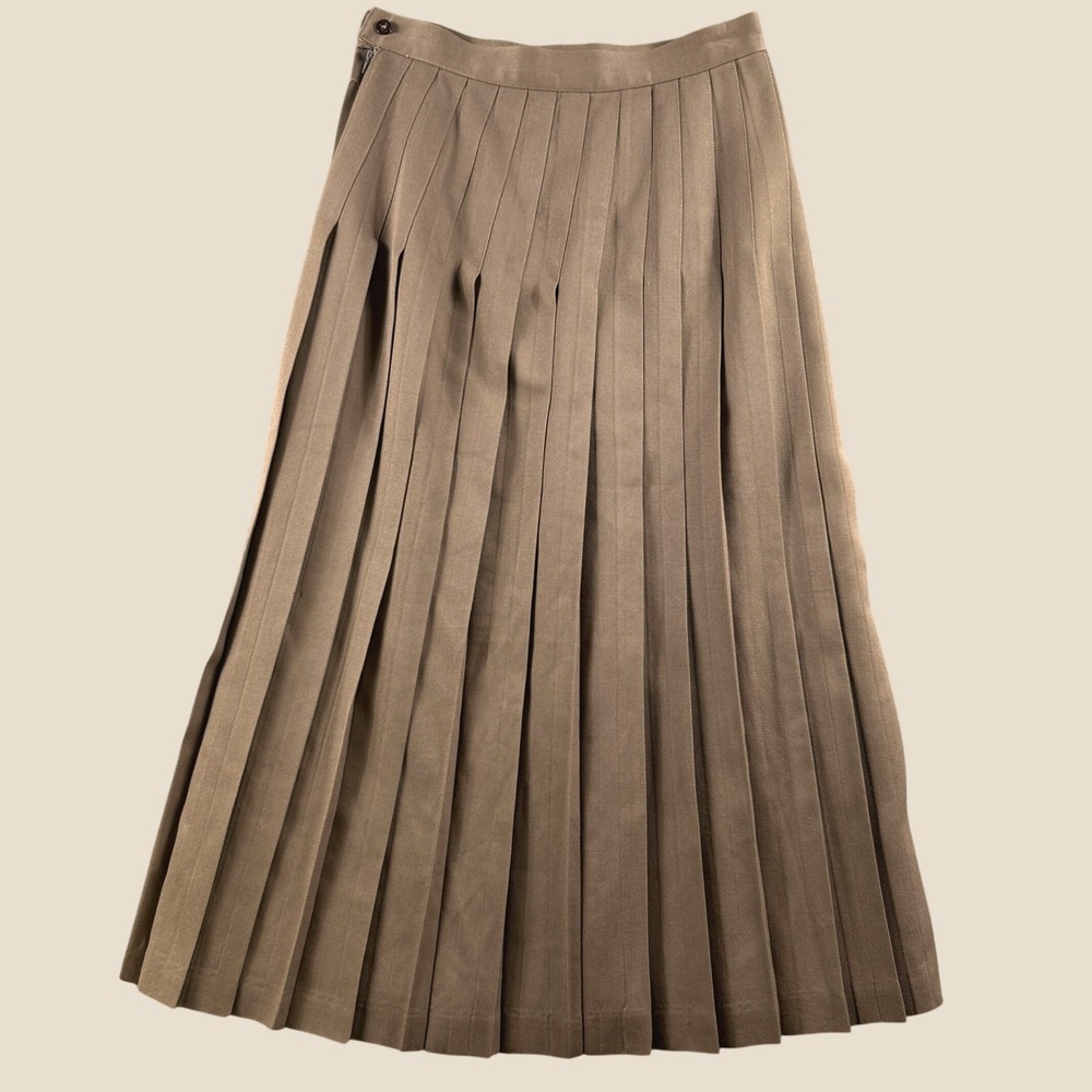 Vintage Breeches Wool Pleated Skirt Women 10 Brown Academic Preppy VTG Skirt